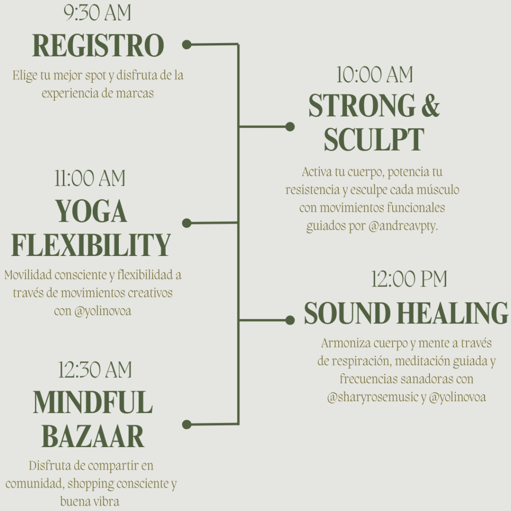 Wellness Morning - Mindful Movement & Bazaar - Horario